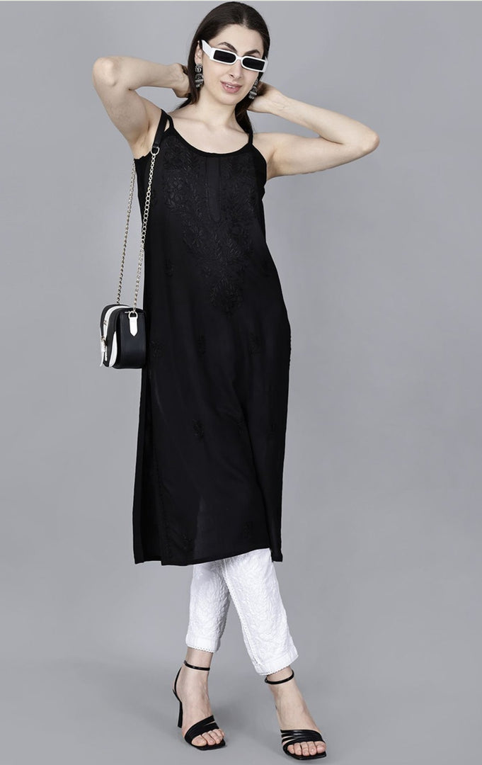 Jolly Strappy Chikankari Kurti