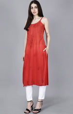 Load image into Gallery viewer, Jolly Strappy Chikankari Kurti
