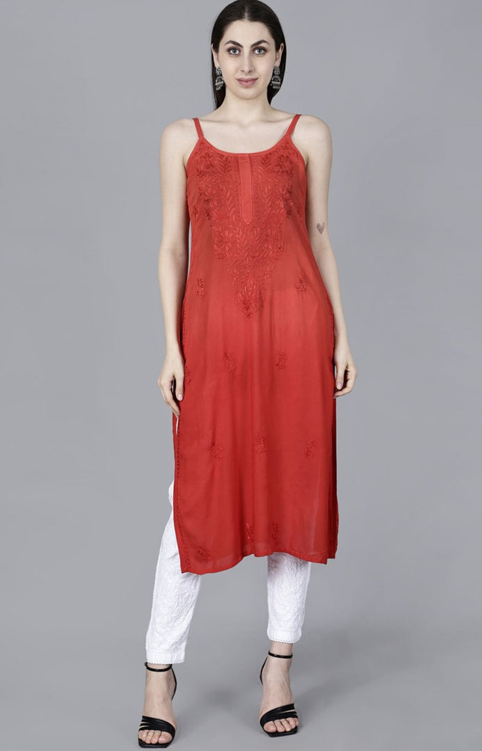 Jolly Strappy Chikankari Kurti