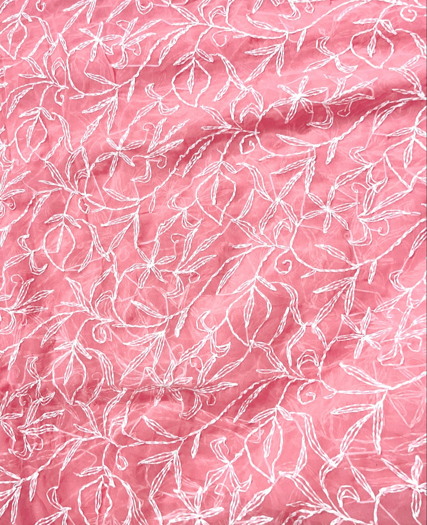 Tepchi work chikankari saree