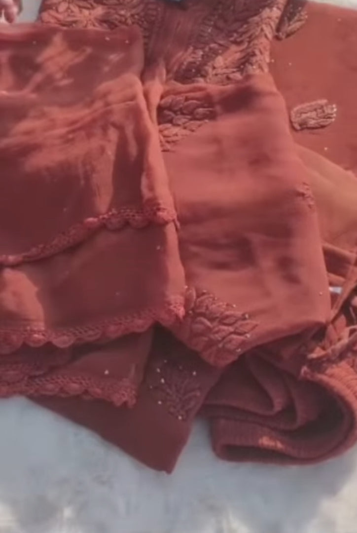 Khwab 3D Handwork Chikankari Kurti Set