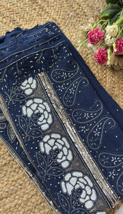 Apsara Premium Luxury Chikankari Saree - The Lucknowi Chikan 