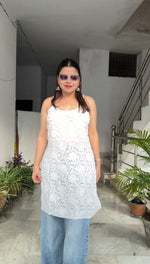 Load image into Gallery viewer, Bhavika Premium Viscose Strappy Chikankari Kurti