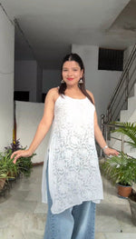 Load image into Gallery viewer, Bhavika Premium Viscose Strappy Chikankari Kurti