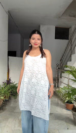 Load image into Gallery viewer, Bhavika Premium Viscose Strappy Chikankari Kurti