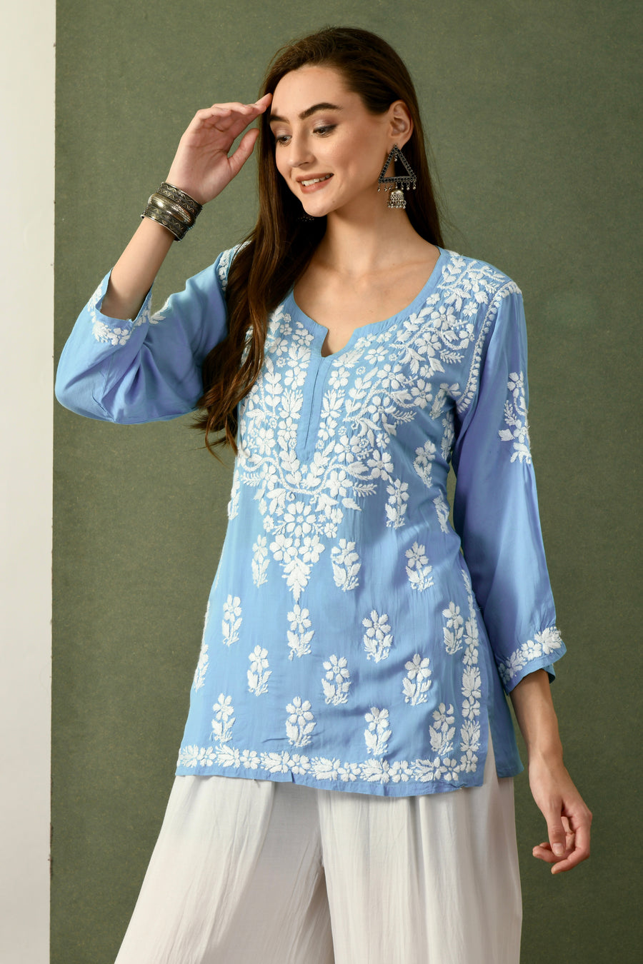 Haniya Premium Chikankari Short Top