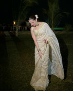Load image into Gallery viewer, Haniya Styled Premium Chanderi Silk Saree - The Lucknowi Chikan 