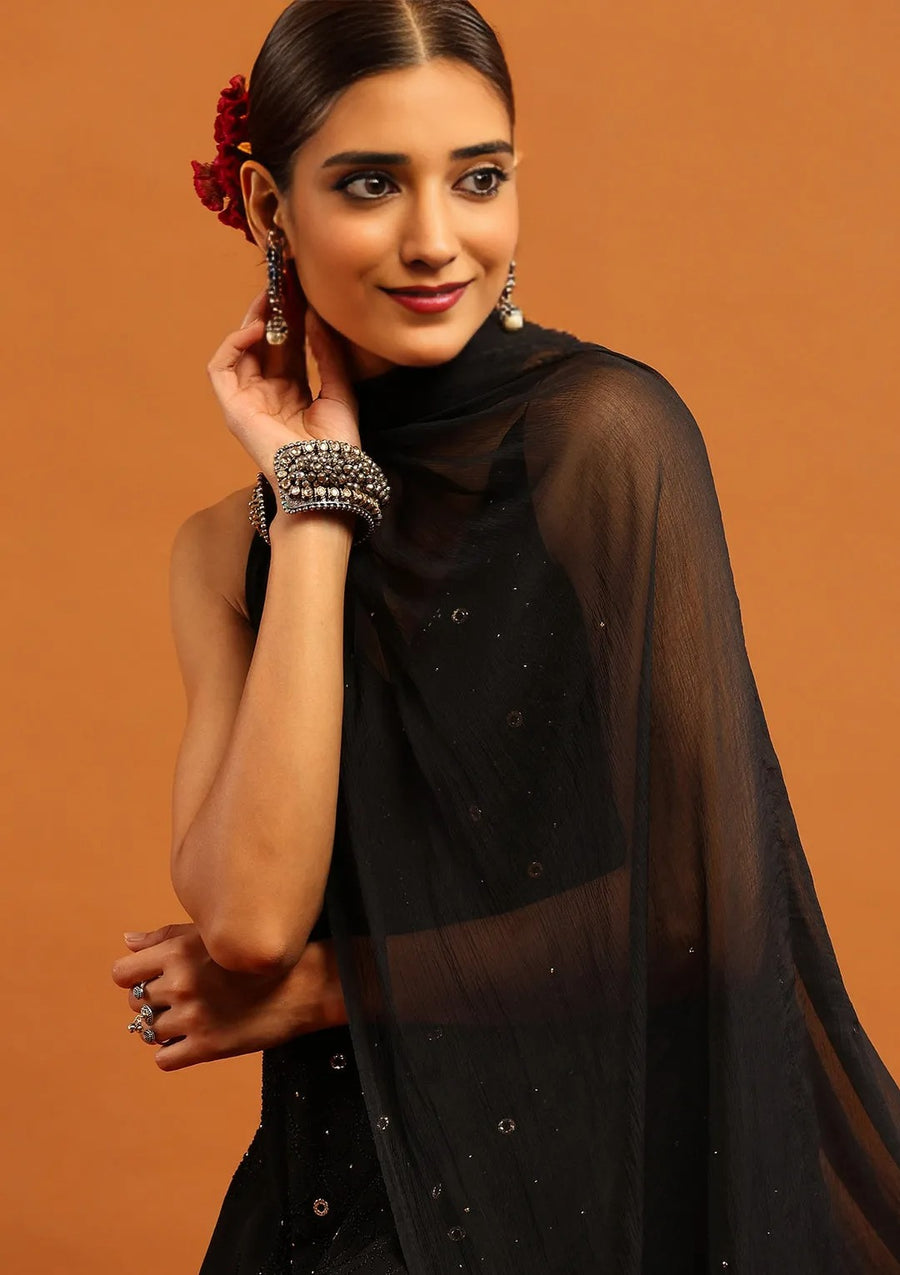 Anushka Styled Premium Strappy Chikankari Outfit Set
