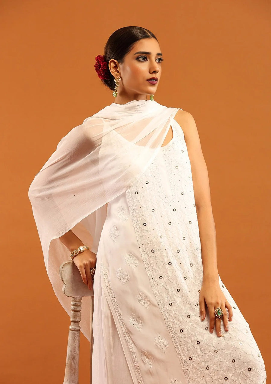 Anushka Styled Premium Strappy Chikankari Outfit Set