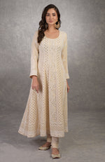 Load image into Gallery viewer, Shagun Viscose Heavy Anarkali &amp; Dupatta Set Off White