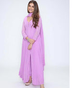 Load image into Gallery viewer, Nora Premium Chikankari Heavy Anarkali &amp; Dupatta Mauve

