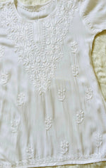 Load image into Gallery viewer, Amina Rayon Short Chikankari Kurti