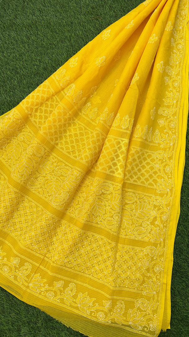 Jogini Kota Doria Chikankari Saree