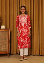 Load image into Gallery viewer, Zainab Mul Cotton Chikankari Kurti
