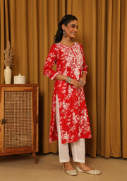 Zainab Mul Cotton Chikankari Kurti