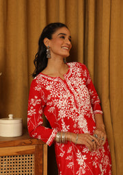 Zainab Mul Cotton Chikankari Kurti