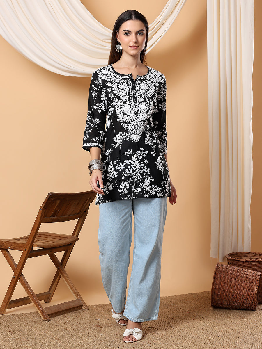 Gulnihal Mul Mul Chikankari Short Kurti