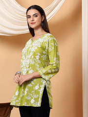 Gulnihal Mul Mul Chikankari Short Kurti