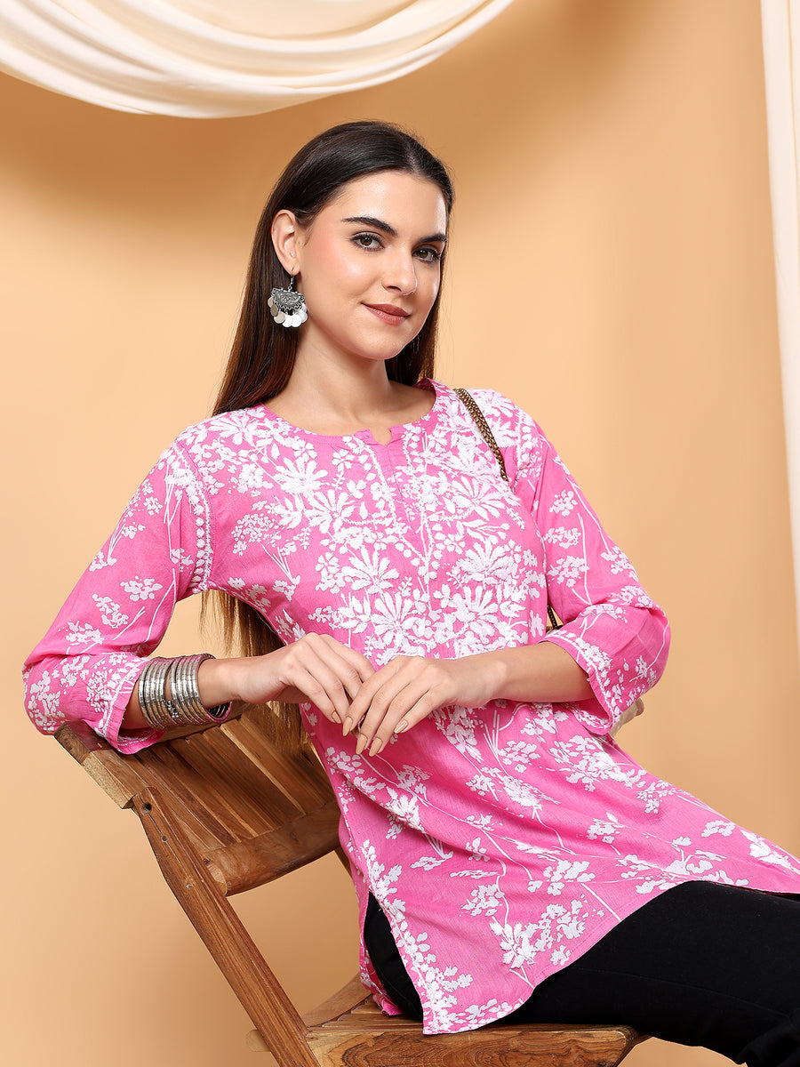Gulnihal Mul Mul Chikankari Short Kurti