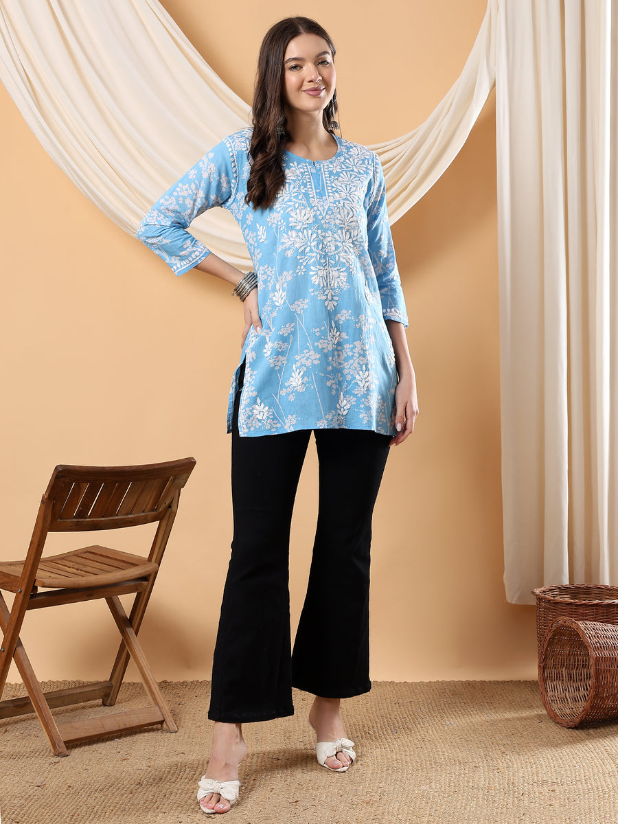 Gulnihal Mul Mul Chikankari Short Kurti