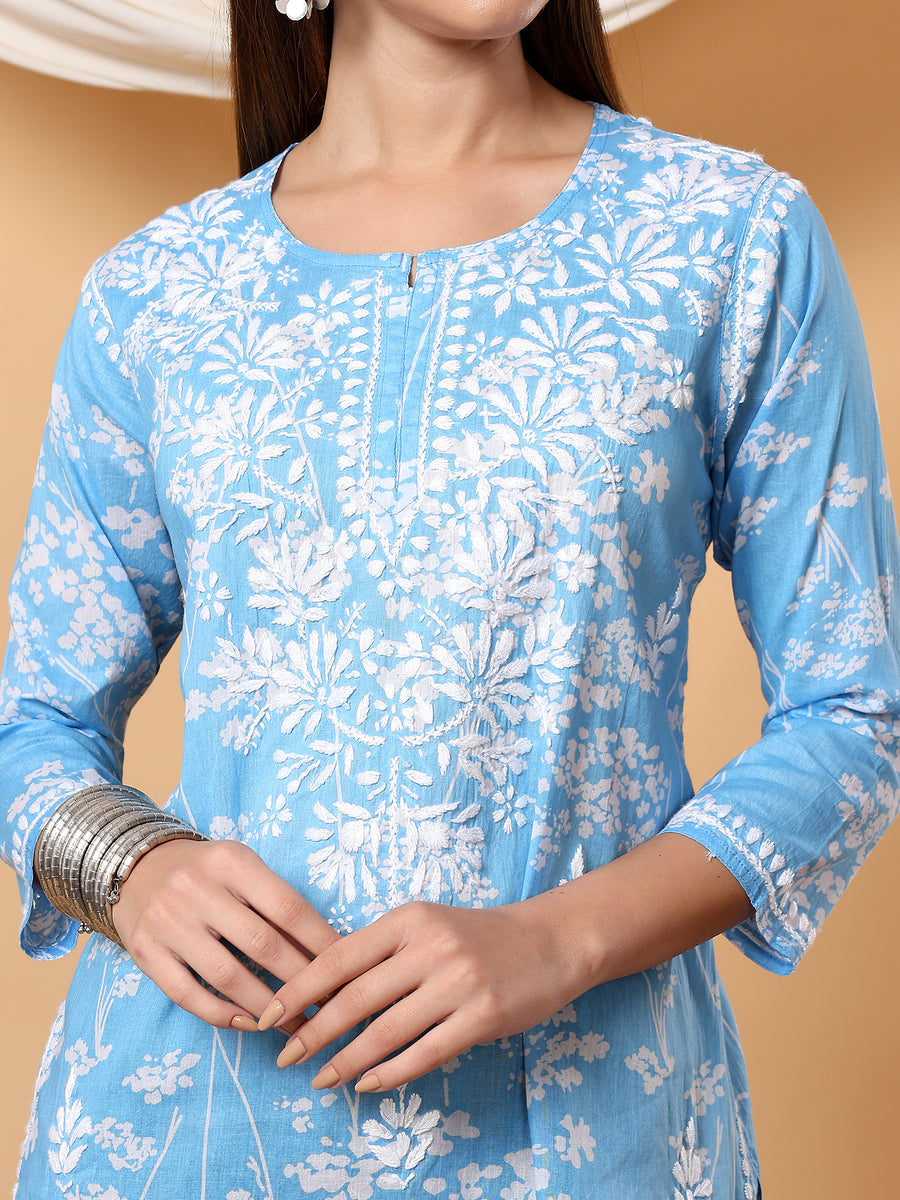 Gulnihal Mul Mul Chikankari Short Kurti