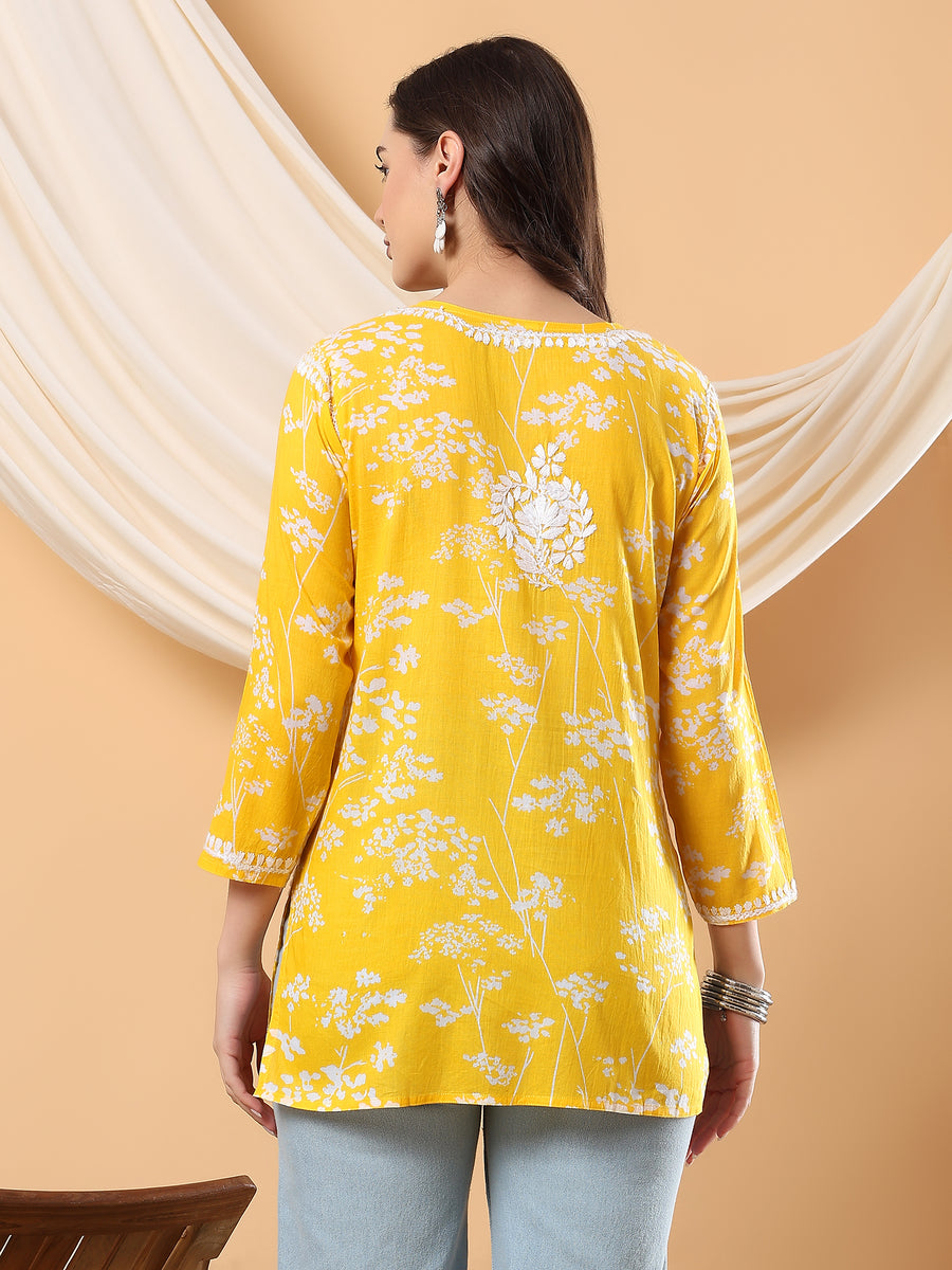 Gulnihal Mul Mul Chikankari Short Kurti