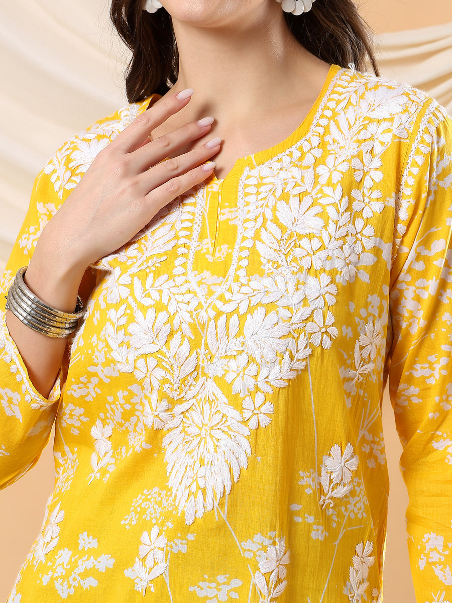 Gulnihal Mul Mul Chikankari Short Kurti