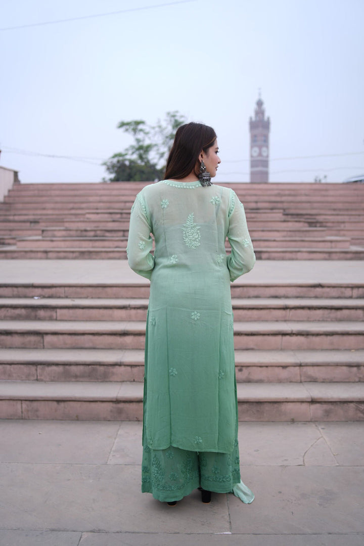 Gulfam Rose Pannel Viscose Kurti Set