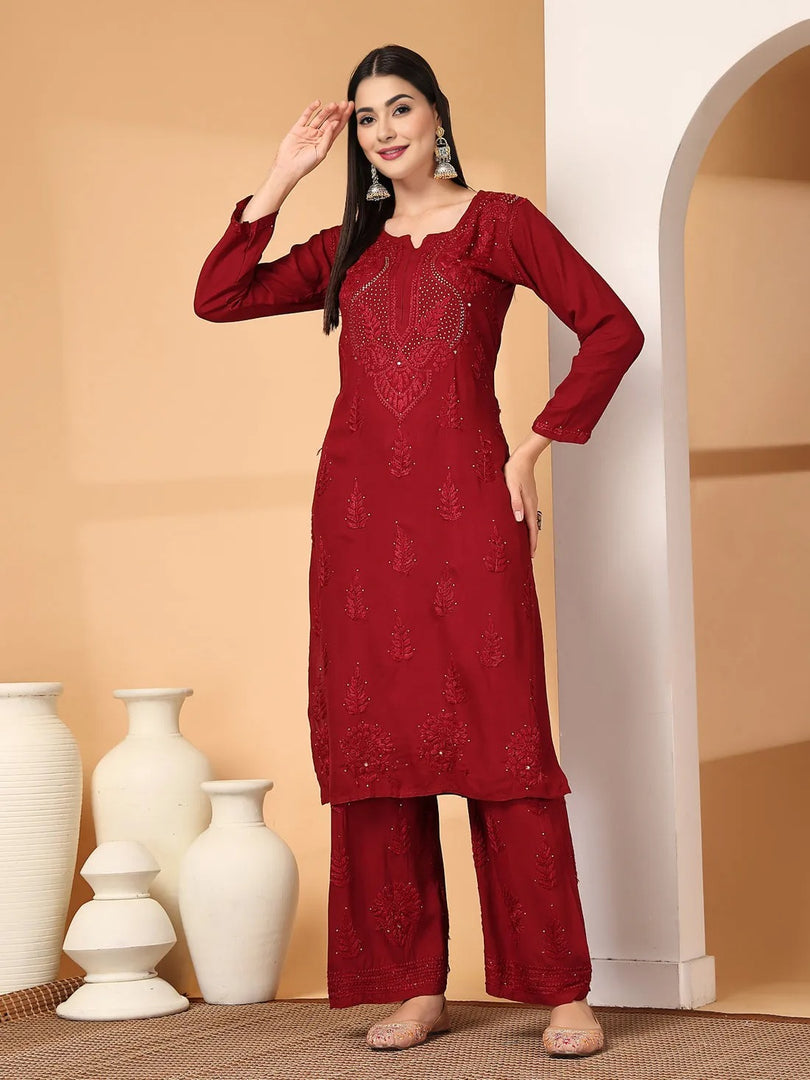 Aqsa Premium Chikankari Kurti Set
