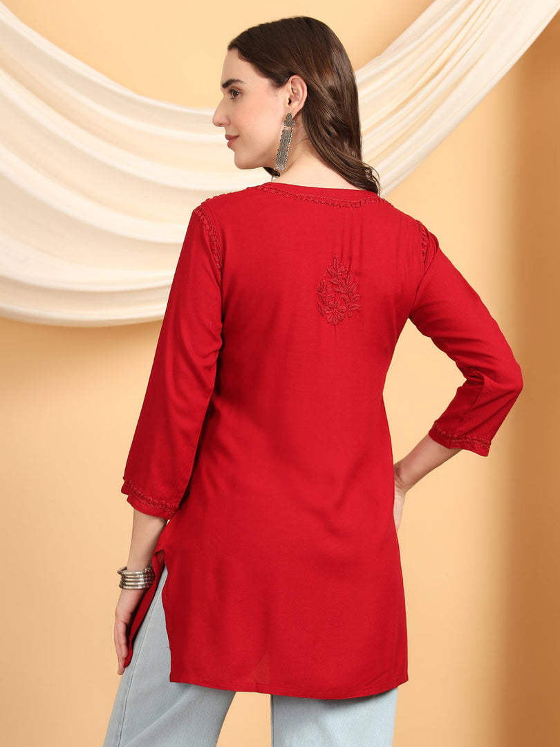 Kashti Rayon Chikankari Short Kurti