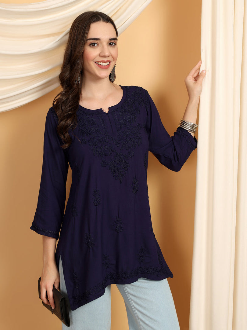 Kashti Rayon Chikankari Short Kurti