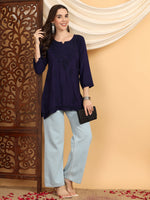 Load image into Gallery viewer, Kashti Rayon Chikankari Short Kurti