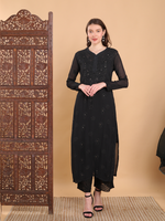 Load image into Gallery viewer, Surmai Premium Chikankari Viscose Mukaish Kurti Set
