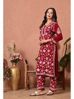 Load image into Gallery viewer, Gulfam Rayon Long Chikankari Kurti Set