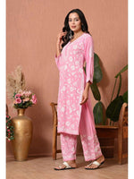 Load image into Gallery viewer, Gulfam Rayon Long Chikankari Kurti Set