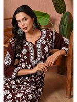 Load image into Gallery viewer, Gulfam Rayon Long Chikankari Kurti Set