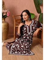 Load image into Gallery viewer, Gulfam Rayon Long Chikankari Kurti Set