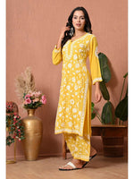 Load image into Gallery viewer, Gulfam Rayon Long Chikankari Kurti Set