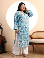 Load image into Gallery viewer, Safak Mul Chikankari Plus Size Kurti