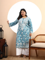 Safak Mul Chikankari Plus Size Kurti - The Lucknowi Chikan 