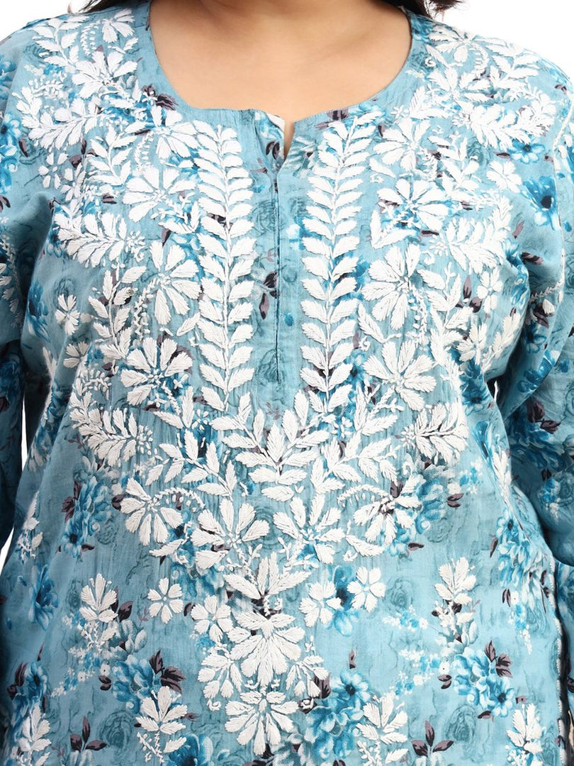 Safak Mul Chikankari Plus Size Kurti