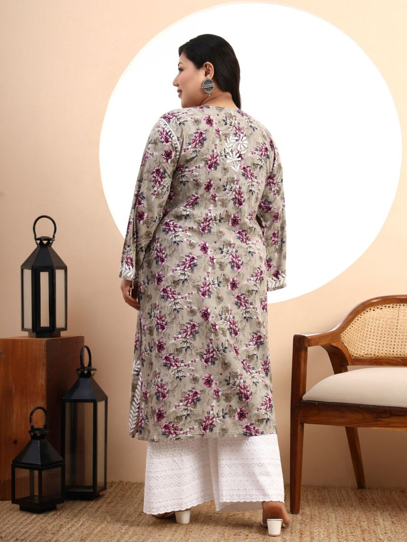 Safak Mul Chikankari Plus Size Kurti