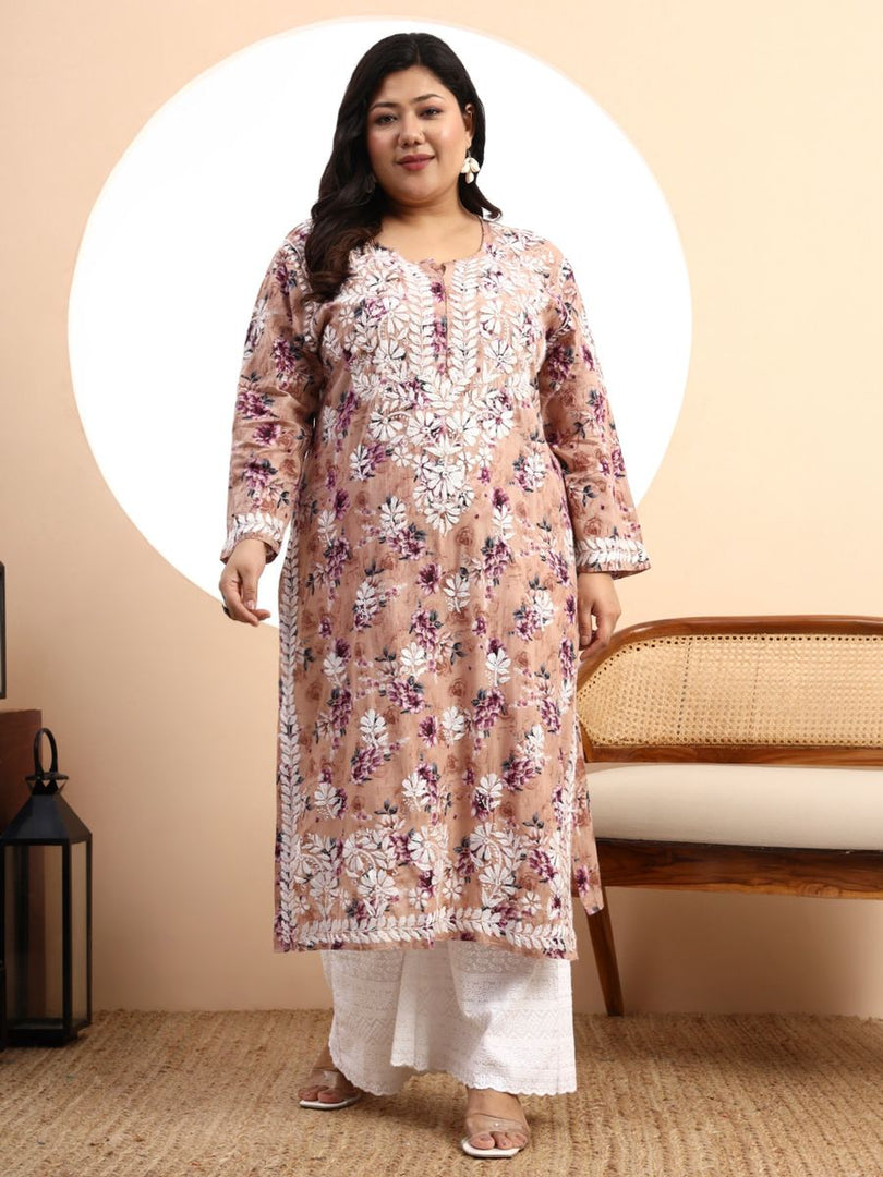 Safak Mul Chikankari Plus Size Kurti