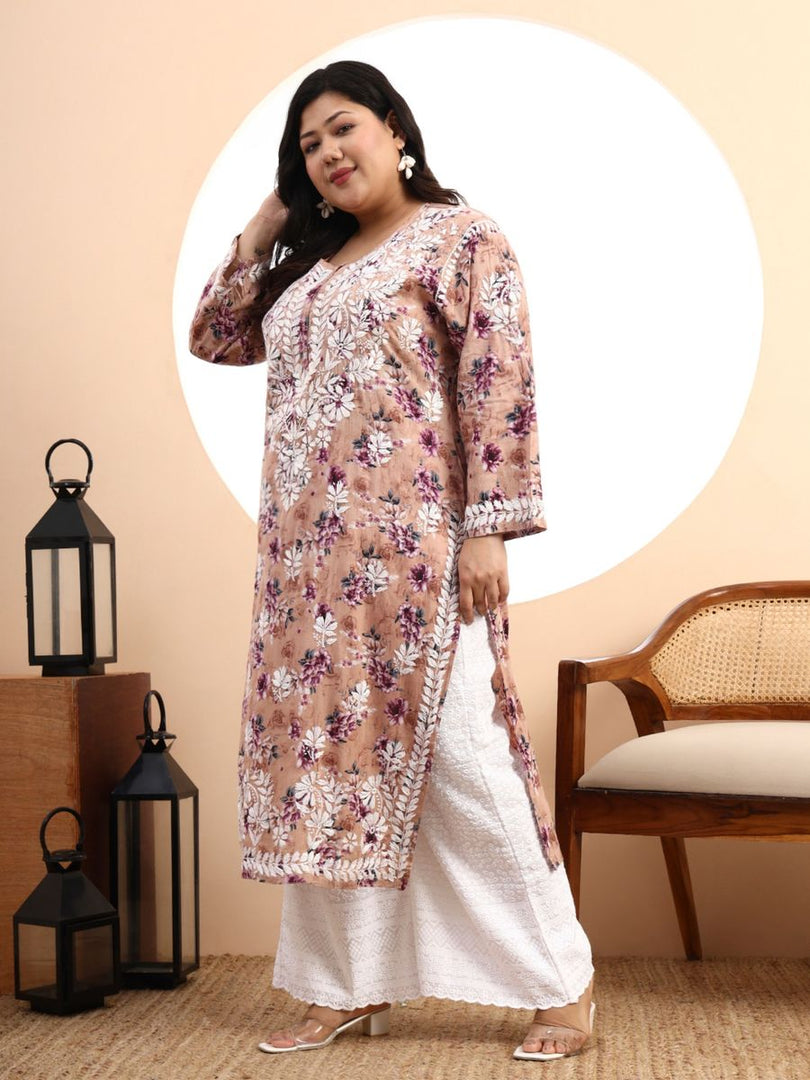 Safak Mul Chikankari Plus Size Kurti