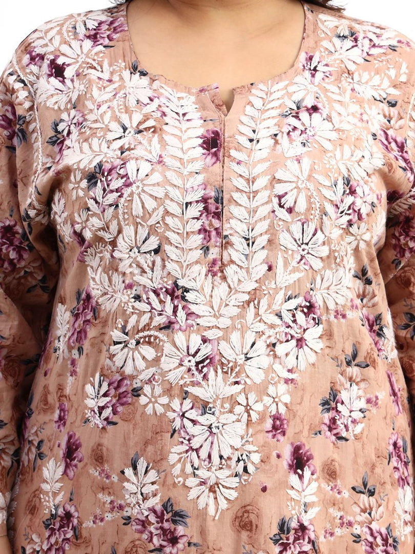 Safak Mul Chikankari Plus Size Kurti