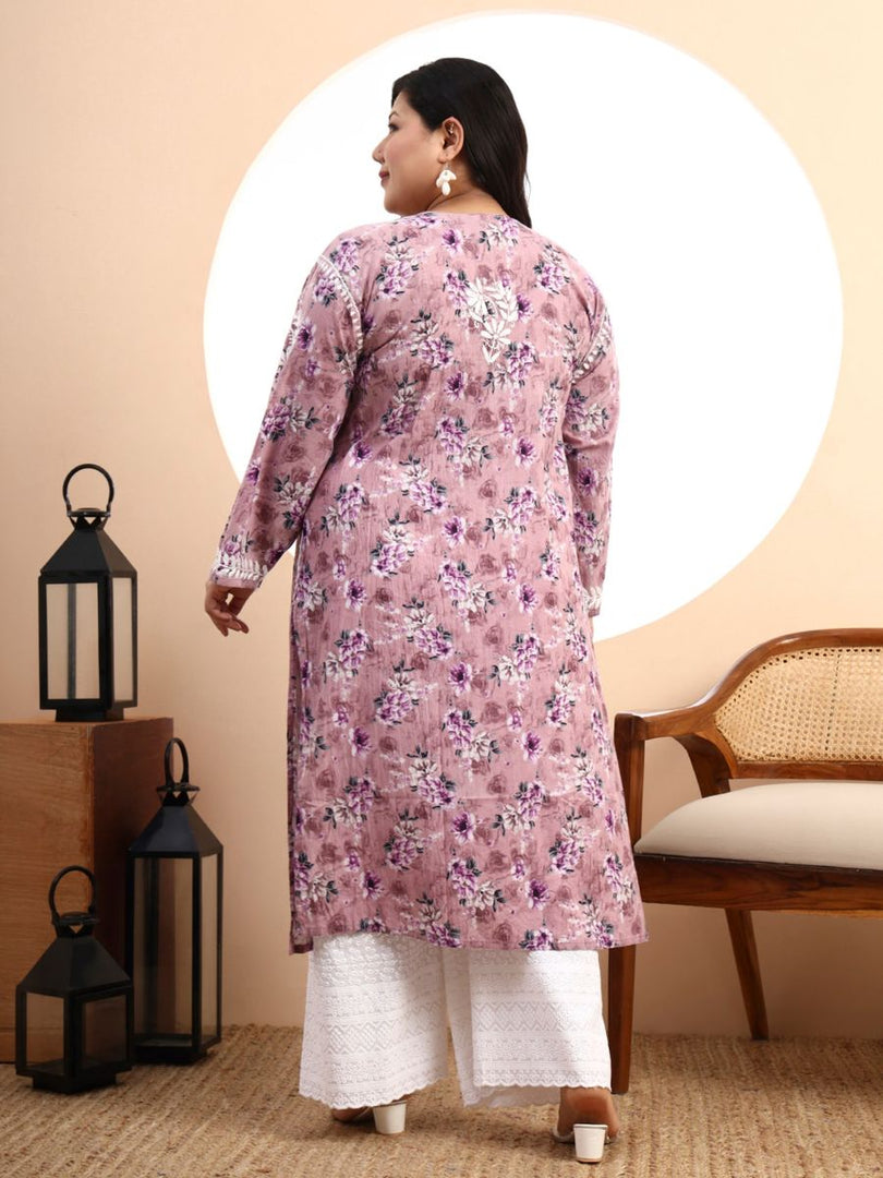 Safak Mul Chikankari Plus Size Kurti