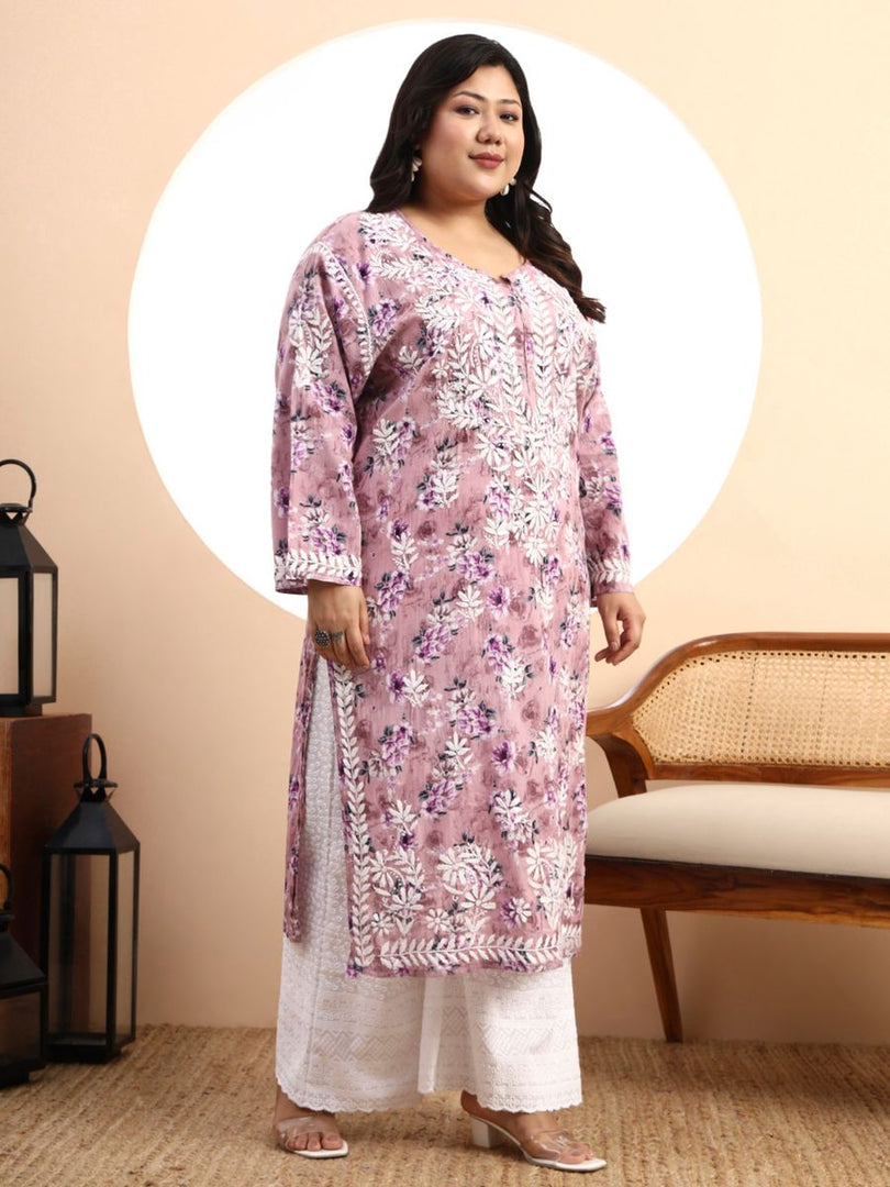 Safak Mul Chikankari Plus Size Kurti