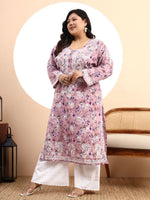 Load image into Gallery viewer, Safak Mul Chikankari Plus Size Kurti