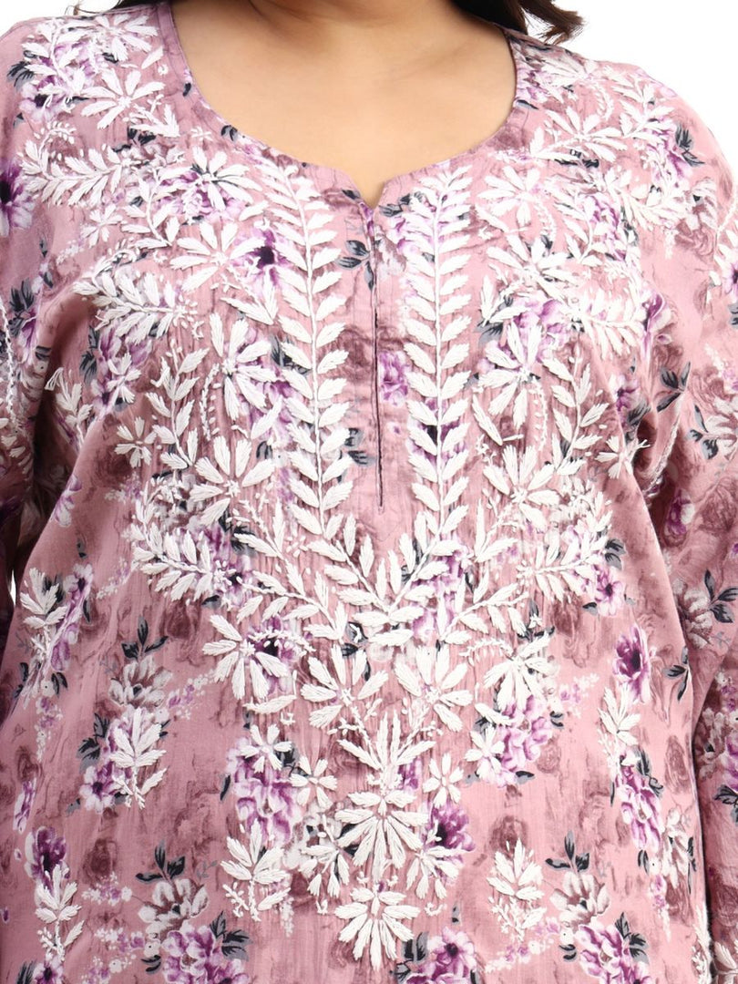 Safak Mul Chikankari Plus Size Kurti