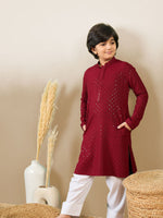 Load image into Gallery viewer, Kunwar Chikankari Boys Kurta Pyjama Set

